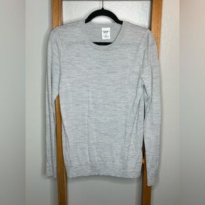 GAP Women's Light Gray Crewneck Merino Wool Sweater
